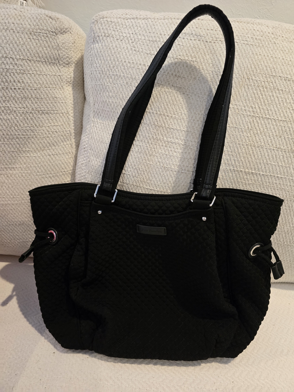 Vera Bradley Black Quilted Tote Shoulder Bag